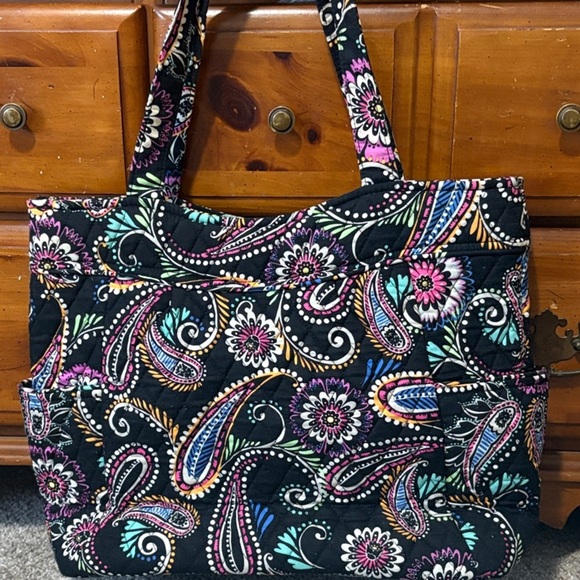 Vera Bradley Black Multicolor Paisley Tote - Picture 1 of 7